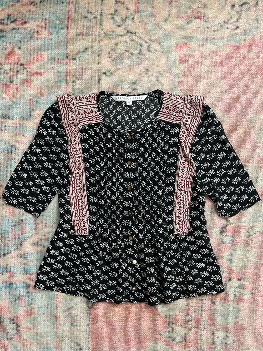 Veronica Beard Printed Silk Blouse